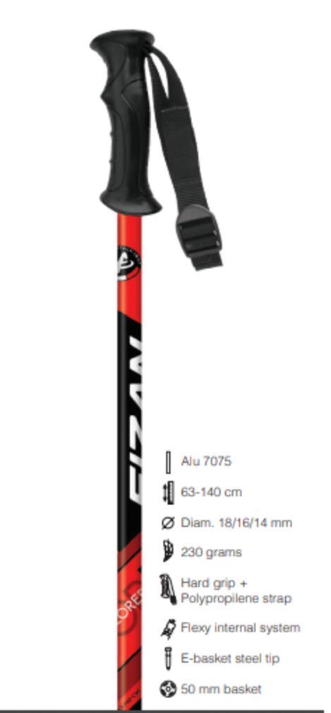 Fizan Modelo Explorer Veer - Bastones de marcha nórdica de aluminio ultraligeros ajustables, rojo unisex, talla única