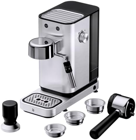 Bild 6 - WMF Lumero Siebträgermaschine – kompakte Espressomaschine aus Edelstahl mit 15 bar, Thermoblock-Heizsystem, Milchaufschäumdüse, 3 Einsätzen für 2 Tassen Espresso, LED-Beleuchtung & Tassenabstellfläche