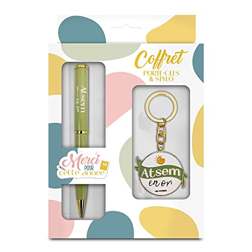 Coffret Porte Clés et Stylo - ATSEM