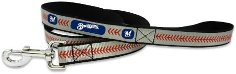 MLB Milwaukee Brewers Baseball Pet Leash, Reflective, Large