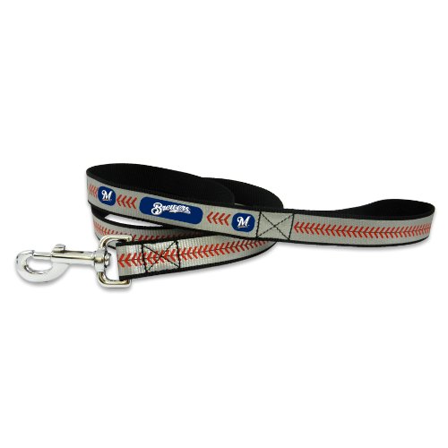 MLB Milwaukee Brewers Baseball Pet Leash, Reflective, Large