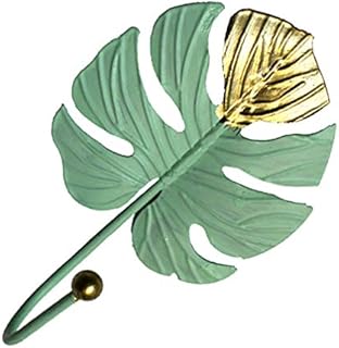 Cabilock Metal Creative Tropical Decorative Palm Leaf Design Wall Hooks Hangers Rack for Hat Home Car Key Towel Cloth Hook