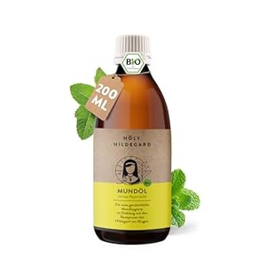 Holy Hildegard Strong Peppermint Mundöl zum Ölziehen 200 ml – nach Hildegard von Bingen – naturrein – vegan & ohne Zusatzstoffe – Bio – 100% Natur – Made in Germany