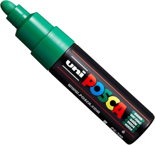 Uni POSCA PC-7M Paint Marker Art Pens - Large Bullet Nib 4.5-5.5mm - 15 Colours - New for 2017 - Green
