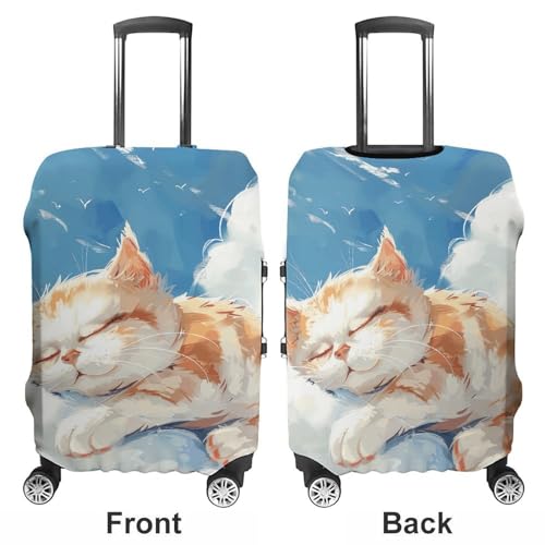 Cat Sleeps on The Clouds Luggage Cover Protector Anti-Scratch Suitcase Cover Washable Luggage Covers Fits 19-21 Inch Luggage3