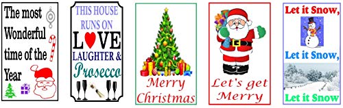 1st-Class Designs - Adhesivos para botellas de vino (5 unidades, 130 x 80 mm), diseño de botella de vino