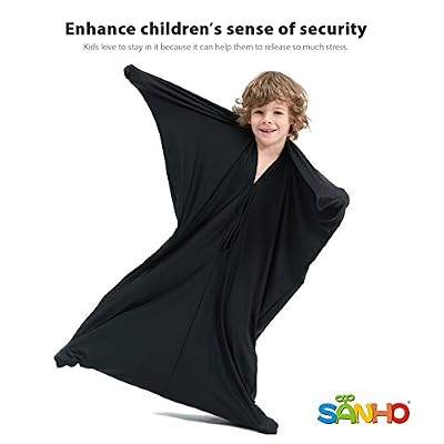 SANHO Sensory Sock Body Sock,Small,Perfect for Children with Sensory Processing Disorder,Updated Version,Black