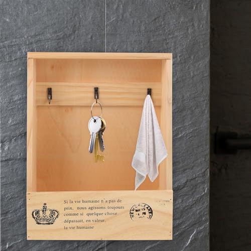 Caja de llaves de madera de pared para solucionar el desorden de casa 4