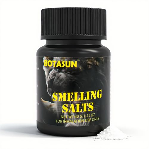 BOTASUN High Potency Smelling Salts - Strong Ammonia Inhalants for Athletes - Instant Energy & Focus for Powerlifting, Football & Hockey - Wake Up Sniffing Salts.