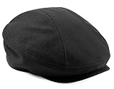 Newsboy Cap for Men Adjustable Cotton Hunting Beret Chauffeur Gatsby Flat Irish Golf VintageHat Mens Accessories Fashion Black