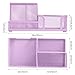 M&G Mesh Pen Holder Desk Organizers Pencil Holder for Desk Purple, 3 Compartments Metal Office Supply Organizer with Sticky Notes Holder for Home Office