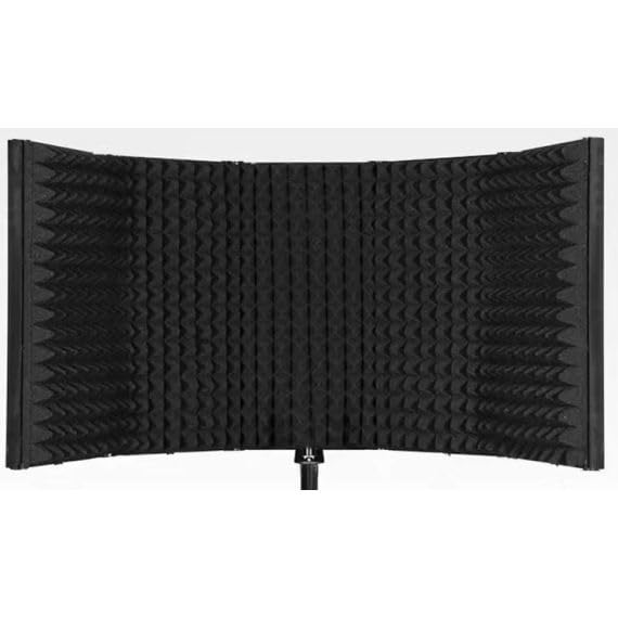 Schermo Fonoassorbente Professionale a 5 Pannelli - Nero - 51,5 x 30 cm - Isolamento per Microfono con Supporto Antivibrazione