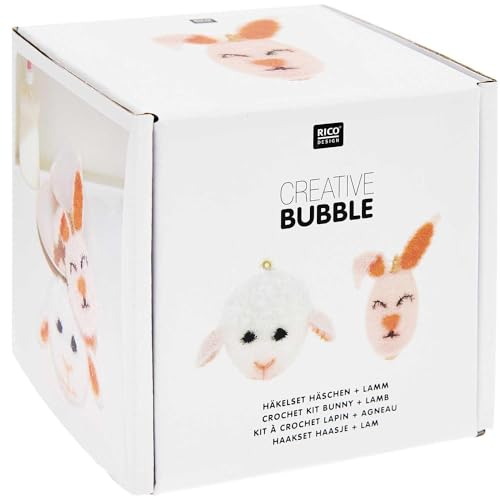 Rico Design Creative Bubble Häkelset Häschen Lamm 8-teilig