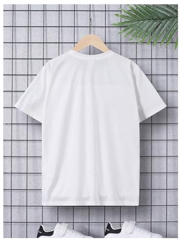 WDIRARA Boy's Graphic Print Short Sleeve T Shirts Round Neck Reflective Summer Tee Tops3