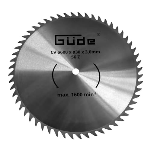 Güde Lame de scie CV - 600 x 30 mm - Lame de scie à bois de chauffage - Scie à bascule - Scie circulaire - Lame de rechange - 56 dents