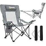 Outsunny Lot de 2 Chaises de Camping Pliantes Inclinables 4...