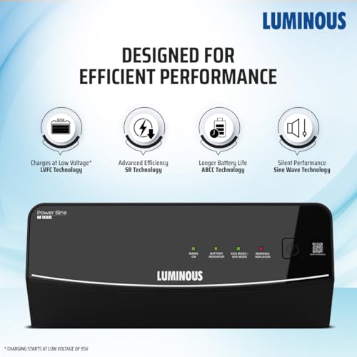 Image of Luminous Power Sine M 1100 Sine Wave Inverter Ideal for Home,Office & Shops | 900VA Inverter | Reliable Power Backup | High Performance| Easy Installation | 36 Months Warranty