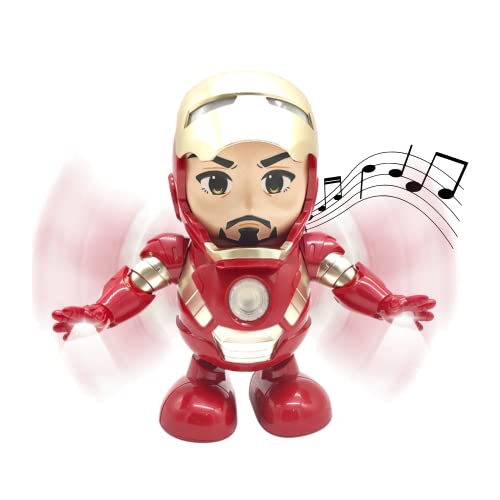 Robot Iron Man Bailarín Electrónico con Luces y Música. Robot de Superhéroes. Juguete Bailarín. Regalo para Niños y Niñas.