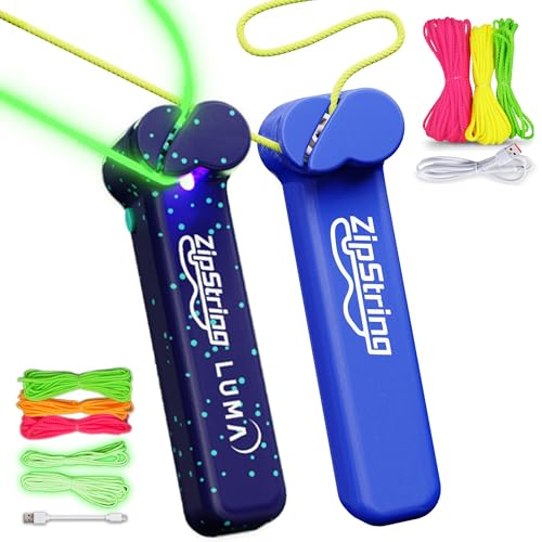 ZipString Luma - The Patented Glow-in-The-Dark Toy That Flies a Loop of String Classic - Featured String Rope Launcher Loop Fidget Toy, Bundle