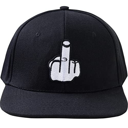 Gorra Ajustable Unisex con diseño de Dedo Medio | Gorra con Cierre | Gorra de béisbol para Deportes y Ocio | Gorra de béisbol para Hombres y Mujeres | Talla única, Negro