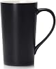 Smilatte 20 Ounces Extra Large Coffee Mug, M007 Plain Tall Big Ceramic Tea Cup with Handle for Dad Men, Black