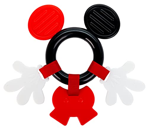 Image of KIDS PREFERRED Disney Baby Mickey Mouse Teether, Black & White High Constrast Toy, Boys and Girls Ages 0+, Stroller On The Go Activity Toy, Multicolor
