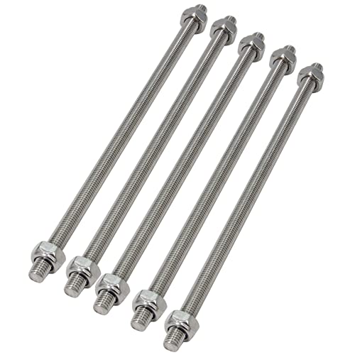 Zeberoxyz 5pcs/Pack M10 x 250mm Fully Threaded Rods, 304 Stainless Steel Threaded Rod - Image 4