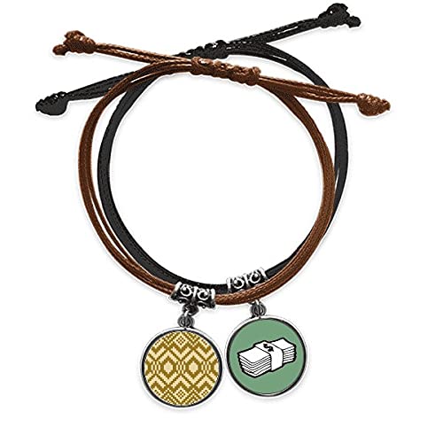 Pulsera cuero dinero con patrón hexagonal, el regalo de éxito ideal