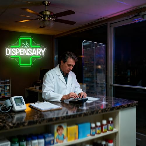 Image of Leaf Neon Sign for Wall Decor Dimmable Weed Dispensary LED Neon Light for Shop Green Leaf Lights for Man Cave Bar Pub Decor Birthday Party Store Bedroom Gifts for Smoker Men Size 13.8 * 10in(GLNP317)