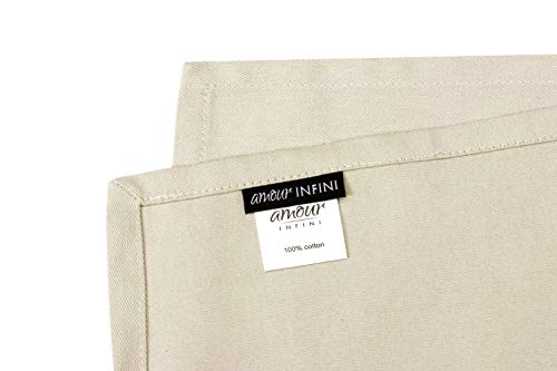 Amour Infini Cotton Napkins | 12 Pack | 18 X 18 Inch | 100% Ring Spun Premium Cotton | Perfect For Restaurants, Events And Dinner Napkins | Highly Absorbent Cloth Napkins | Beige #TOP3