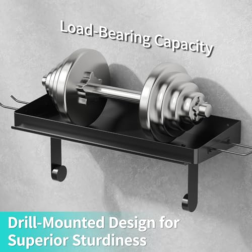 Image of ZUNTO 3-in-1 Wall Mount Garage Paper Towel Holder with Shelf, Organize Shelf & Pen Holder(or Phone Storage) & Hanging Hooks - Heavy Duty Stainless Steel Organizer for Kitchen, Workshop, Laundry Room