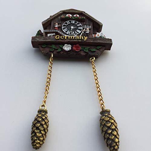 Imán decorativo reloj cucú Alemania 3D para nevera miniatura 2