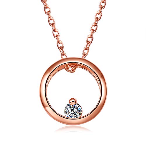 Collier en argent 925 pour femme chaîne de clavicule en or rose