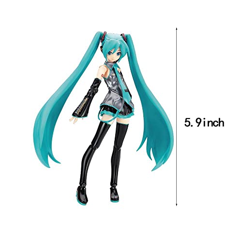 Alertkid Hatsune Miku Singing Microphone Version Figure Variety Of Accessories Exquisite Boxed Movable Joints 5.9Inch #TOP4
