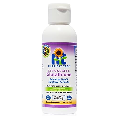 Nutrient Tree Liquid Liposomal Glutathione | Reduced Glutathione Setria® 500mg | Optimized Cellular Absorption | Fight Oxidative Stress, Detox Liver | Low Smell, Soy Free, Non-GMO, Citrus Flavor Cover
