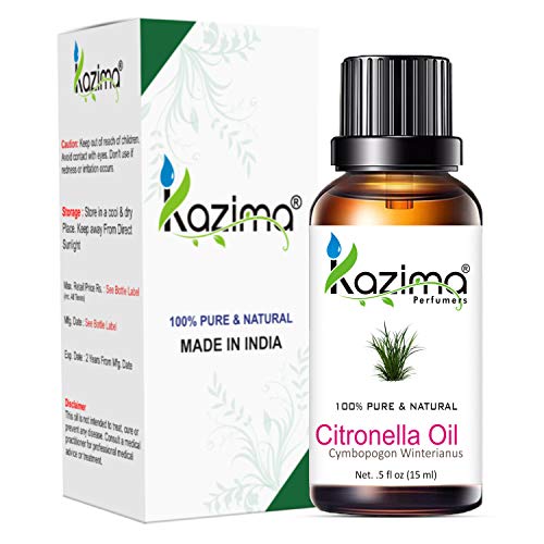 KAZIMA Combo of Citronella Oil & Lemongrass Essential Oil for use in Mosquito Repellent, Hair Growth, Acne, Aromatherapy, 15 ml each - Image 2