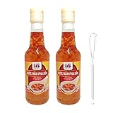 Vietnamese Fish Sauce Nuoc Mam for Vietnamese Spring Roll by Three Ladies 2 X 300 ml. with Mini Stainless Steel Whisk (3-Pc Set)