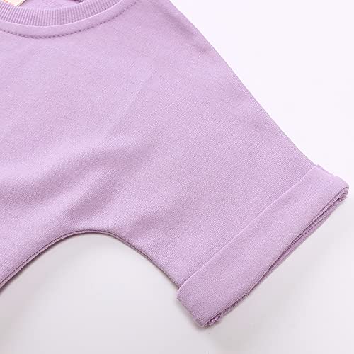 Kids Tales Boys Girls Summer Tracksuit Kids Short Sleeve Jogger Suits Sweatsuits Toddler Solid Sport Pullover + Shorts3