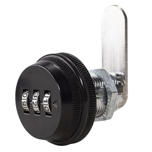 Serrure à came à code noir 25mm pour meuble et boîte aux lettres