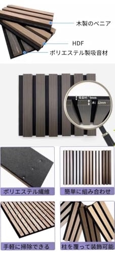 ノーブランド品 吸音パネル ウッドパネル 600*1200*21mm の商品画像 3