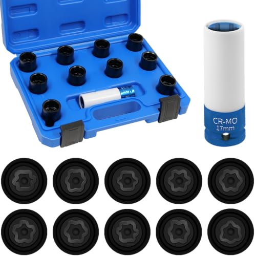 JEUCLEL 11PCS Wheel Locking Nut Key Kit for Toyota, Lexus, Tacoma