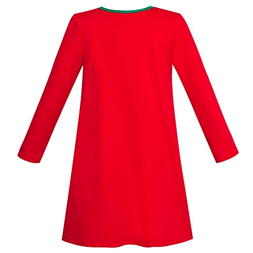 Sunny Fashion Girls Dress Long Sleeve Christmas Reindeer Snow Holiday Party2