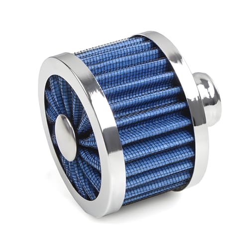 Wevdn Air Intake Filter, 23MM High Flow Air Filter Cold Breather Turbo Vent Cleaner, Air Filter Vent Cleaner Compatible with Car and Motorcycle, Universal Car Accessories (Blue)