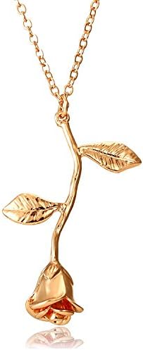 iDMSON Vintage Rose Flower Pendant Necklace - Lovers Jewelry Gift For Women Girls (Gold)