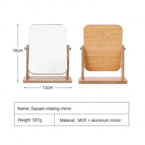 Image of Elegant Mirror with Stand for Vanity Table, Large Makeup Mirror with Adjustable Angle and Sturdy Base, Perfect for Dressing Room, Bedroom, or Bathroom Decor, Square
