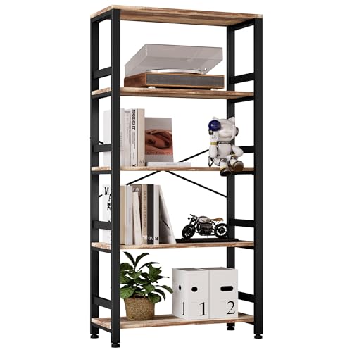 IRONCK Bookshelves and Bookcases, 31.5in Wide Shelf 5-Tier Ladder Shelf