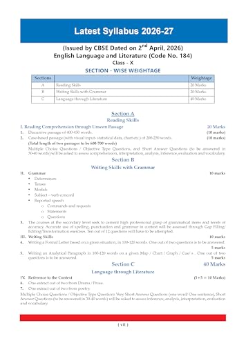 Image of Oswaal CBSE & NCERT One for All Class 10 | English Language & Literature | Based on Syllabus (April 2026) |NCERT & Competency-based questions| For 2027 Exam | With Oswaal AI