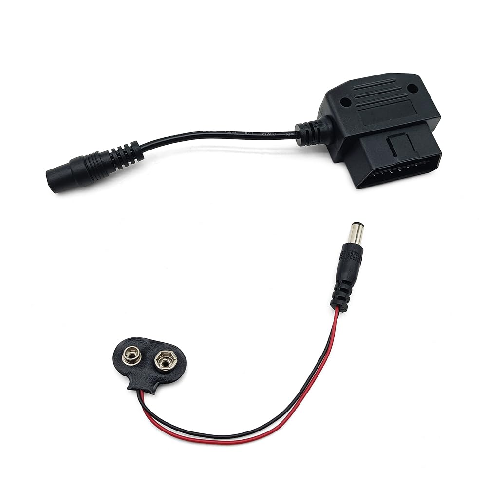 OBD2 Memory Saver Connector for Car Battery 9V, 16 Pin OBD ll Connector Vehicle Memory Saver Reliable and Easy 9 Volt Battery Powered