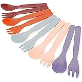 Material: nuestro juego de cuchara y tenedor para niños está hecho de material PP, 100% libre de BPA, saludable y respetuoso con el medio ambiente, no tóxico e insípido.