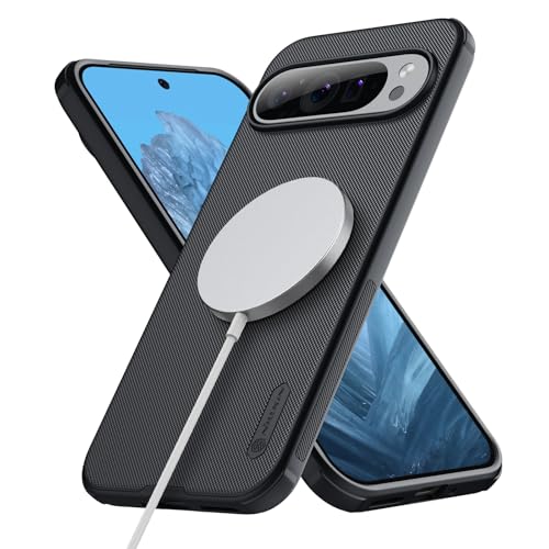 Image of Nillkin Case for Google Pixel 9 Pro XL (6.73'' Inch) Super Frosted Shield Pro Magnetic Suction Function Only Hard Back Soft Border (PC + TPU) Cover Raised Bezel Camera Protect Black